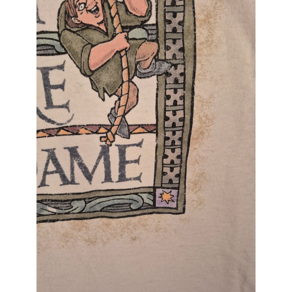 Vintage Disney Store Hunchback of Notre Dame Graphic T-Shirt Mens XXL Cream 90s - Picture 10 of 16
